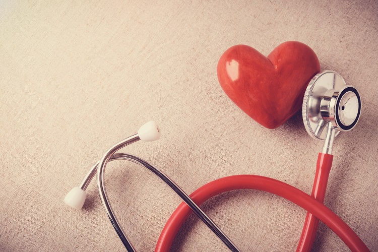 Healthy heart and stethoscope