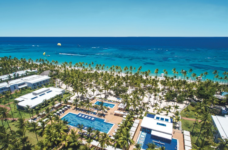 Aerial pool view at Riu Palace Macao in Punta Cana