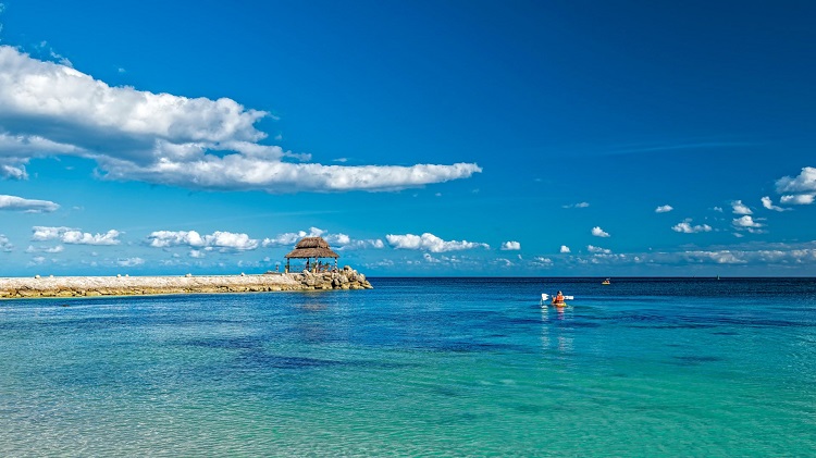 View from the beach at Hotel Marina El Cid Spa & Beach Resort in Mexico