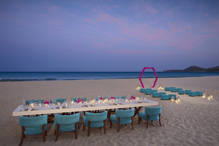 Beach wedding at Reflect Krystal Grand Los Cabos in Mexico