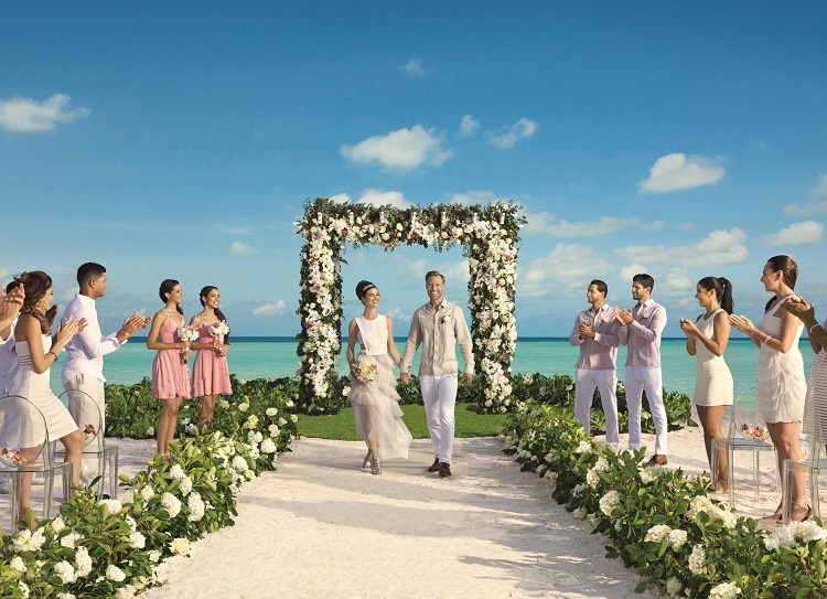 Beach wedding ceremony at Secrets Cap Cana Resort & Spa