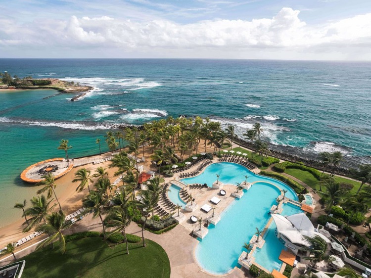 Pool view at Caribe Hilton San Juan in Puerto Rico