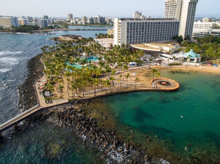 Aerial view of Caribe Hilton in Puerto Rico