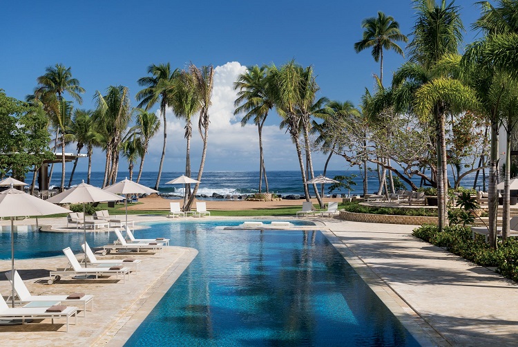 Resort pool view at Dorado Beach in Puerto Rico