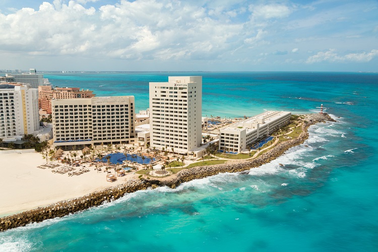 Aerial view of Hyatt Ziva Cancun in Mexico