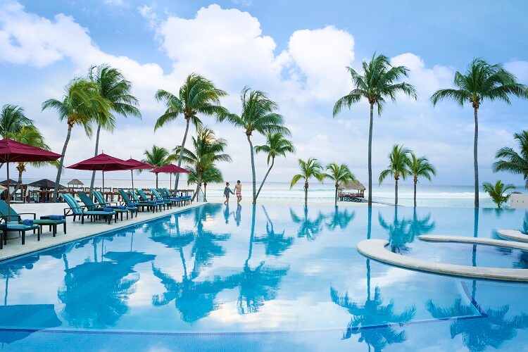 Infinity pool at The Fives Azul Beach Resort Playa del Carmen