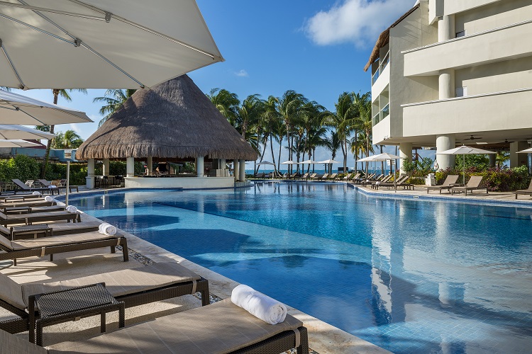 Pool view at Isla Mujeres Palace in Cancun