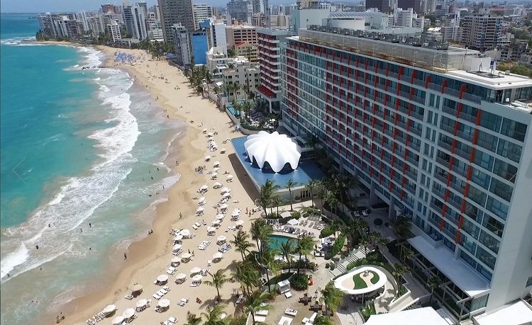 Aerial view of La Concha Renaissance Resort in Puerto Rico