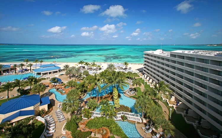 Resort view of Melia Nassau Beach in the Bahamas
