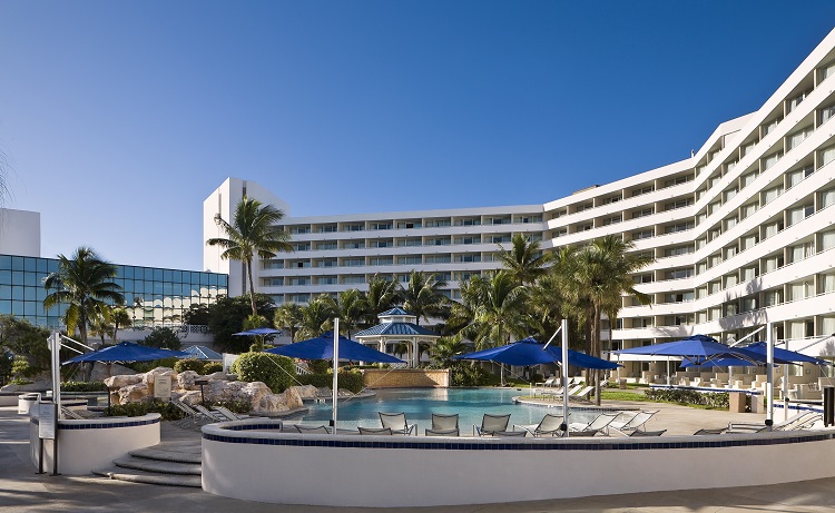 Interior resort view of Melia Nassau Beach in the Bahamas