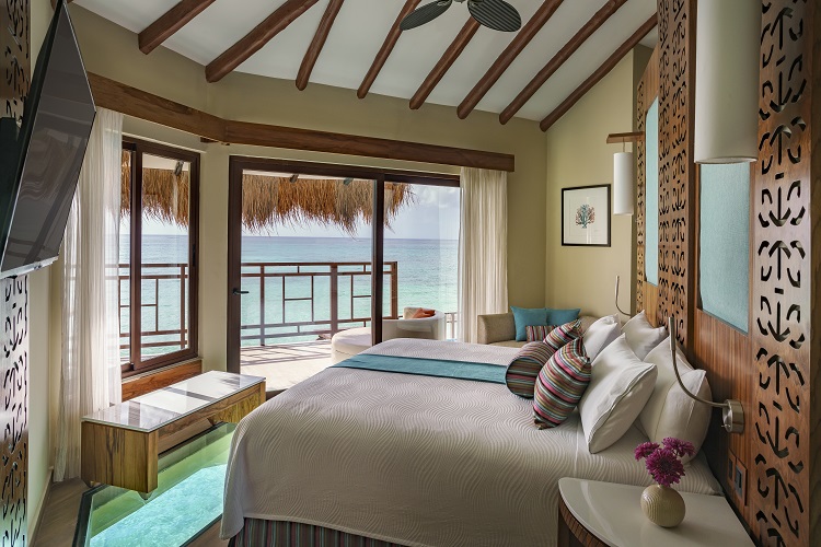 Overwater bungalow suite at El Dorado Maroma in Mexico