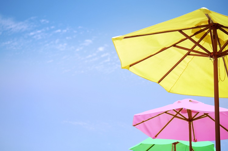 Colorful umbrellas on the beach