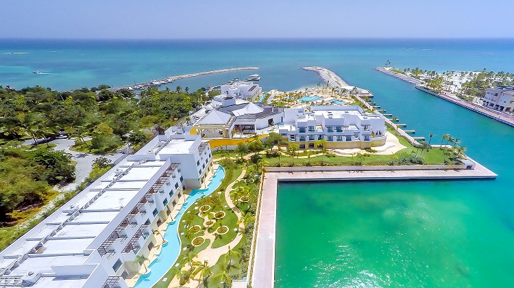 Aerial view of TRS Cap Cana Hotel ain the Dominican Republic