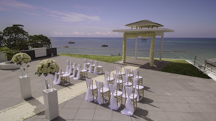 wedding ceremony setup at Azul Beach Resort Negril in Jamaica