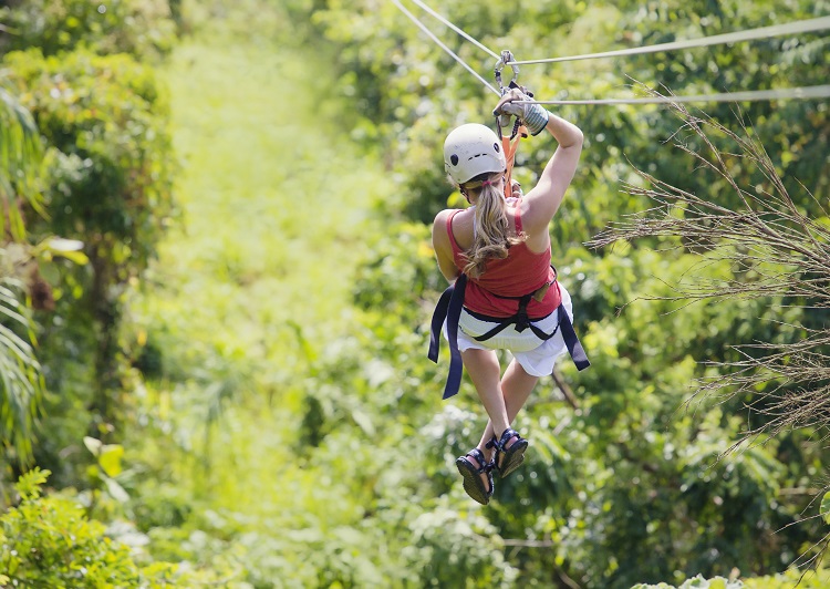 Zip lining in the jungle in Punta Cana