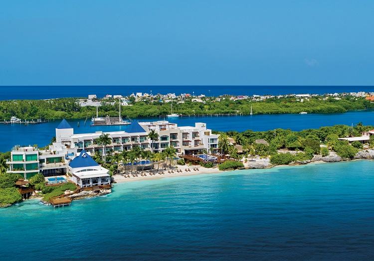 Aerial view of Zoetry Villa Rolandi Isla Mujeres Cancun