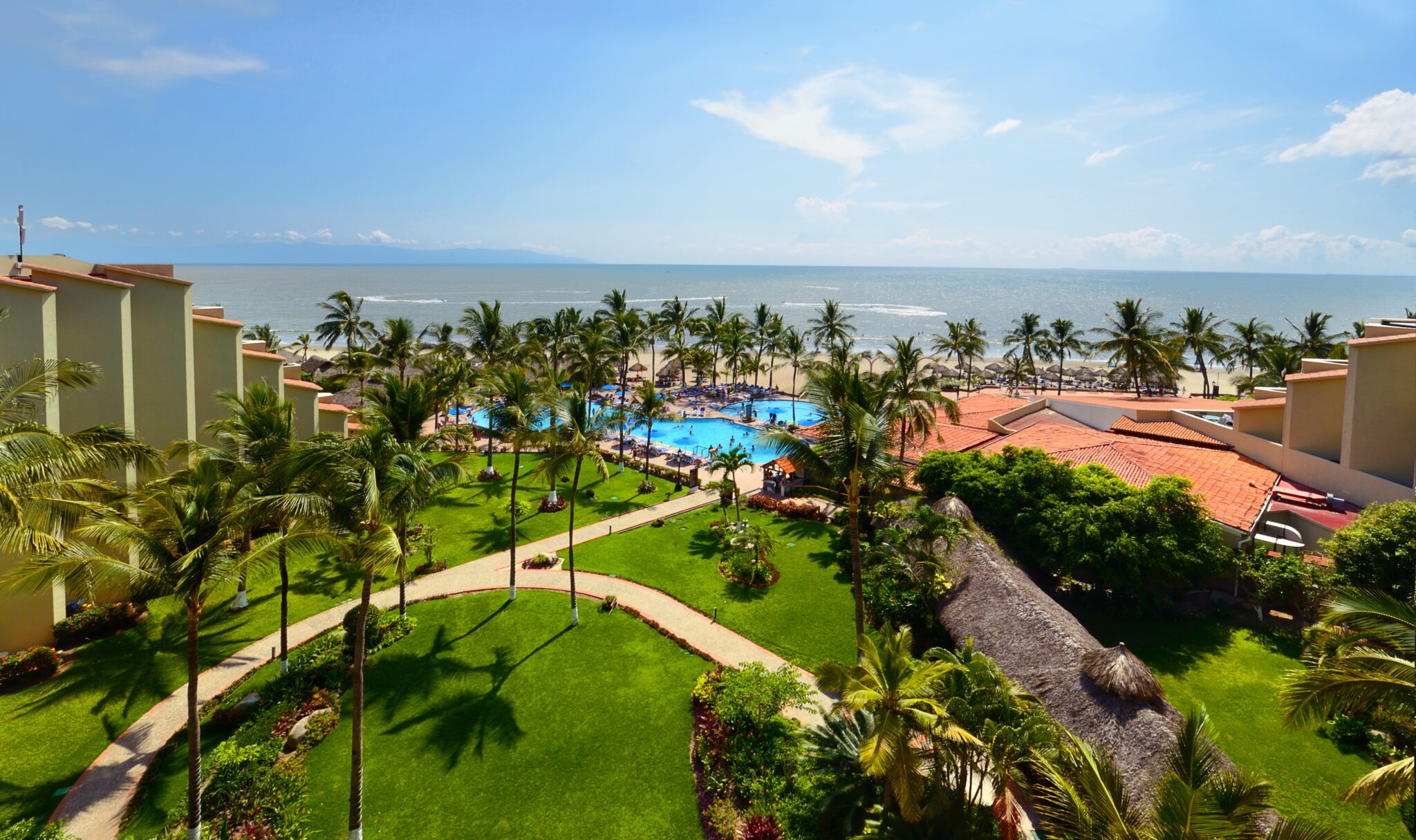 Resort pool and beach in Puerto Vallarta